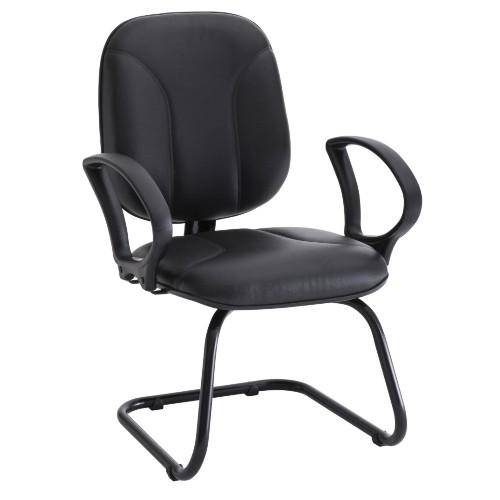 Cadeira para Escritório Unimóvel com Balanço e Detalhe com Costura - Preto