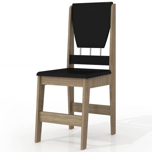 Cadeira Paris com Estofado com Camurça Sued - MDF 15 Mm - Cappuccino/Preto