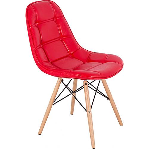 Cadeira Pé Palito Corino Vermelha Brilho - Fullway