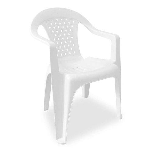 Cadeira Plástica com Braço Branca Dolfin