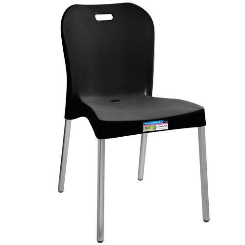 Cadeira Plástica com Pés de Alumínio Sem Braço