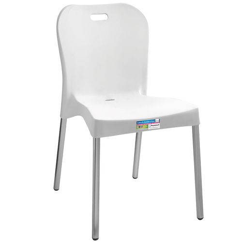 Cadeira Plástica com Pés de Alumínio Sem Braço
