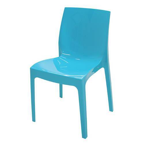 Cadeira Plástica Empilhável Azul Alice