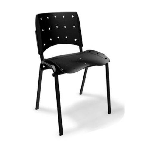 Cadeira Plastica Ergoplax Fixa Preta