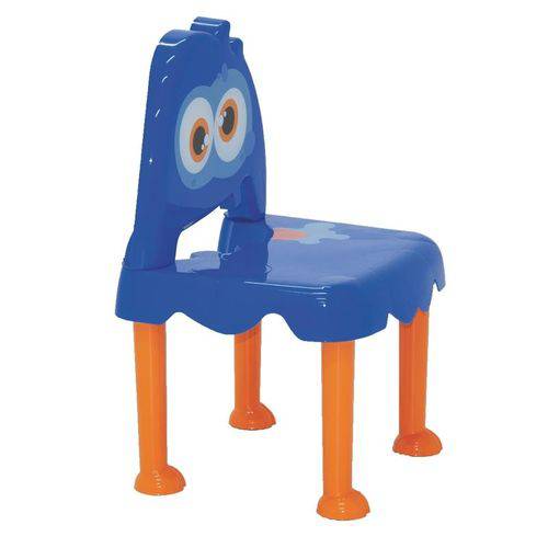 Cadeira Plastica Infantil Montavel Monster Azul e Laranja