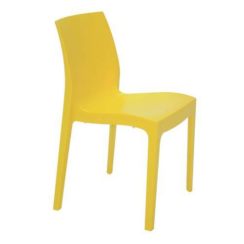Cadeira Plastica Monobloco Alice Amarela Satinada
