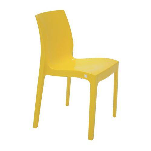 Cadeira Plastica Monobloco Alice Amarela