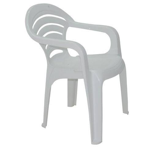 Cadeira Plastica Monobloco com Bracos Angra Branca