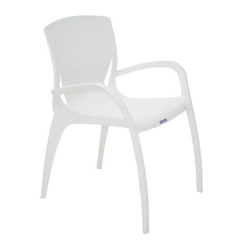 Cadeira Plastica Monobloco com Bracos Clarice Branca