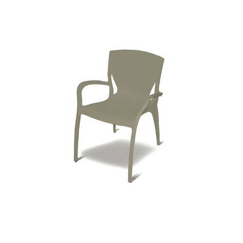 Cadeira Plástica Monobloco com Bracos Clarice Concreto Tramontina 92040/210