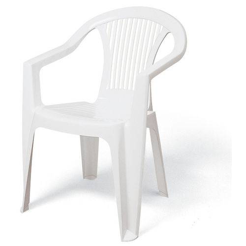 Cadeira Plástica Monobloco com Bracos Guarapari Branca Tramontina 92208/010