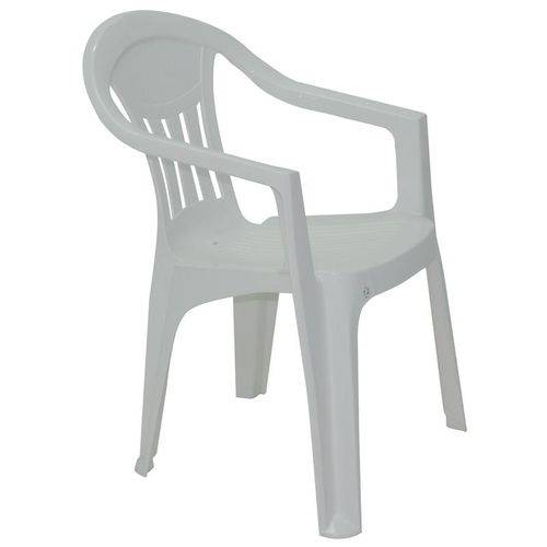 Cadeira Plastica Monobloco com Bracos Ilhabela Branca