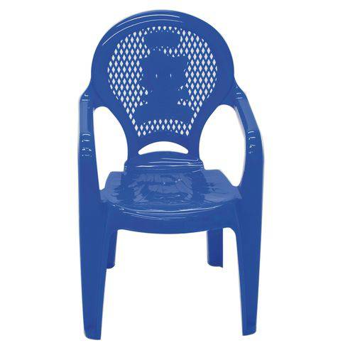 Cadeira Plástica Monobloco com Bracos Infantil Estampada Catty Azul Tramontina 92264/070