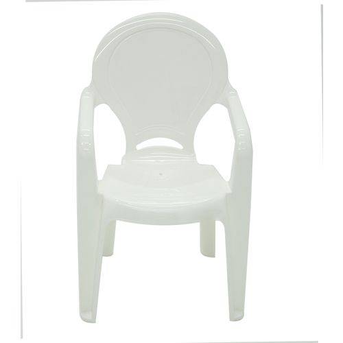 Cadeira Plástica Monobloco com Bracos Infantil Tiquetaque Branca Tramontina 92262/010