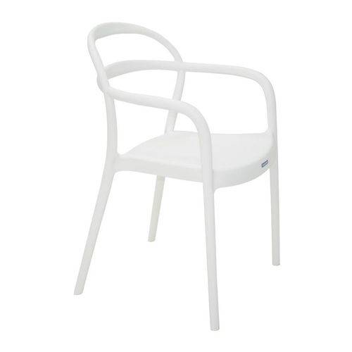 Cadeira Plastica Monobloco com Bracos Sissi Branca