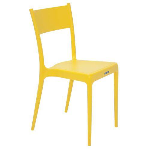 Cadeira Plastica Monobloco Diana Amarela