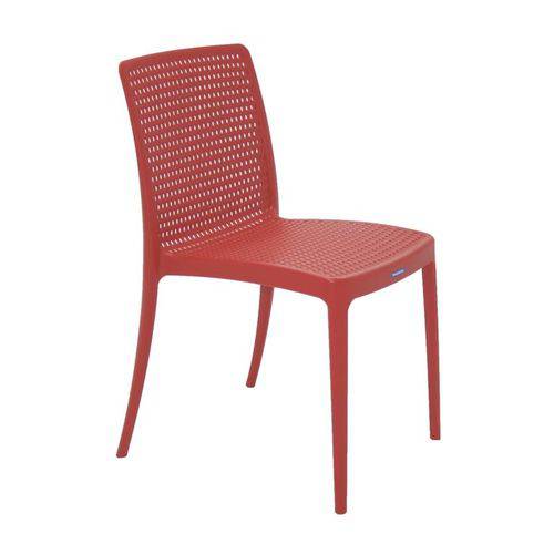 Cadeira Plastica Monobloco Isabelle Vermelha