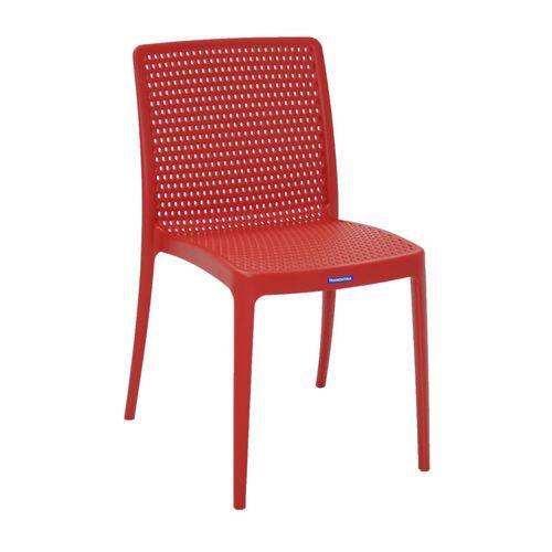 Cadeira Plastica Monobloco Sem Braço Isabelle Vermelho - Tramontina