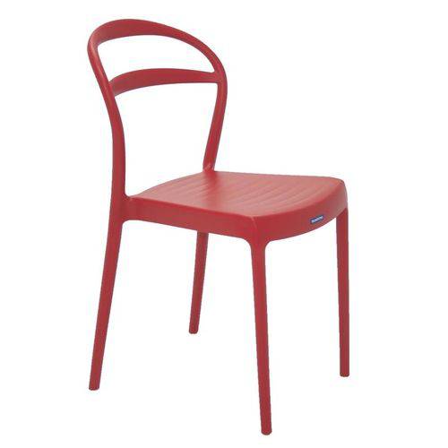 Cadeira Plastica Monobloco Sissi Vermelha Encosto Vazado