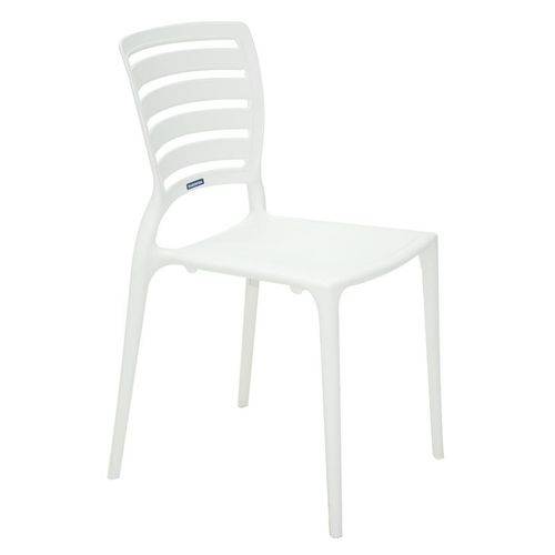 Cadeira Plastica Monobloco Sofia Branca Encosto Vazado Horizontal