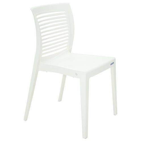 Cadeira Plastica Monobloco Victoria Branca Encosto Vazado Horizontal