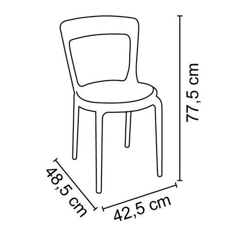 Cadeira Plastica Montavel Luna C Base Bege e Assento Transparente