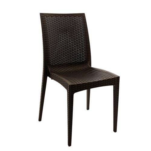 Cadeira Plástica Sem Braço PP Rattan OR Design Café