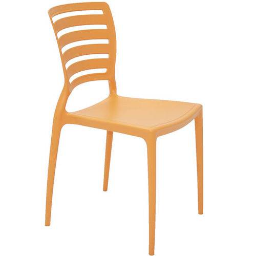 Cadeira Plastica Tramontina Monobloco Sofia Laranja Encosto Vazado Horizontal 92237090