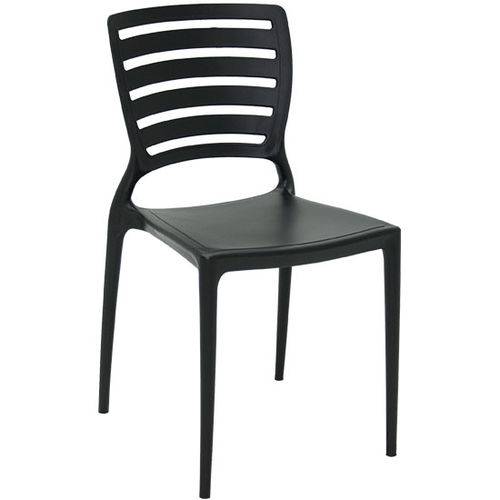 Cadeira Plastica Tramontina Monobloco Sofia Preta Encosto Vazado Horizontal 92237009