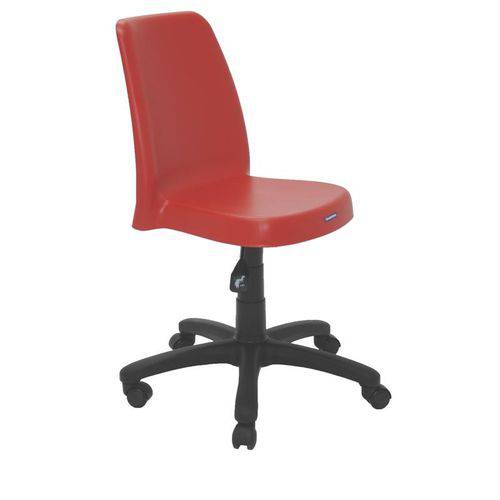 Cadeira Plastica Vanda Vermelha com Rodizio em Nylon