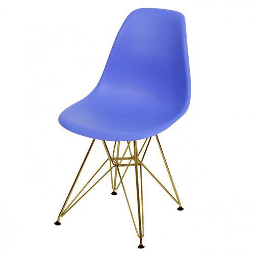 Cadeira Polipropileno Base em Metal OR Design Azul Escuro