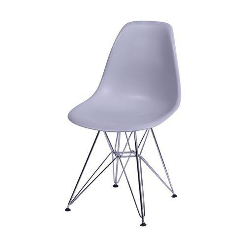 Cadeira Polipropileno Base em Metal OR Design Cinza