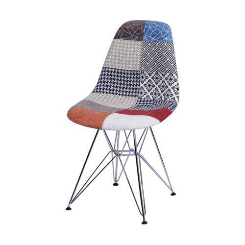 Cadeira Polipropileno Base em Metal OR Design Patchwork