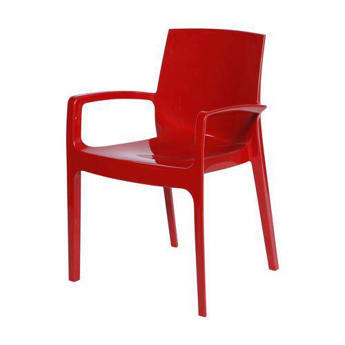 Cadeira Polipropileno Cream OR Design Vermelho