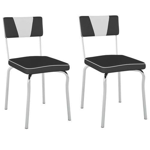 Cadeira Retrô Detalhe Branco Pc13 2 Unidades - Pozza