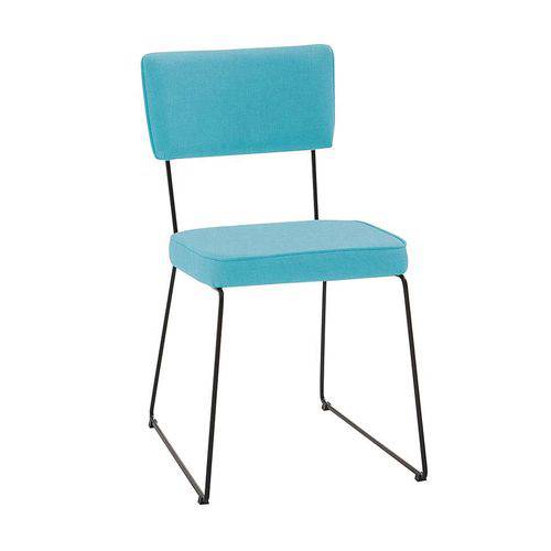 Cadeira Roma Linho Azul Turquesa