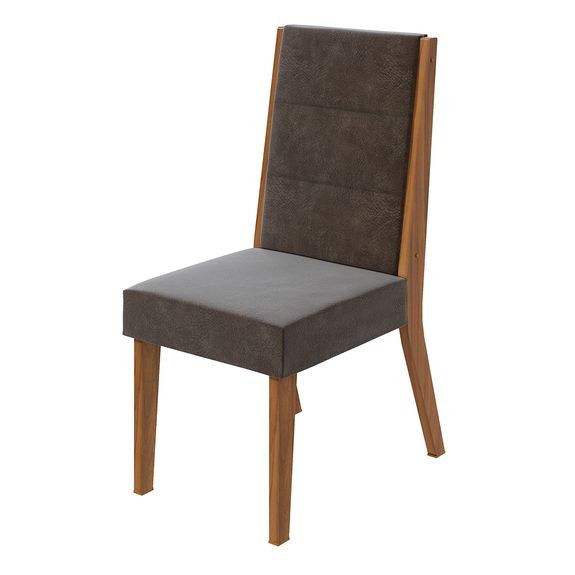 Cadeira Saara Velvet Chocolate - Rovere Naturale