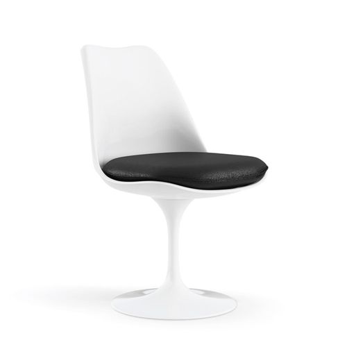 Cadeira Saarinen Tulip Branca - Assento Preto Preta
