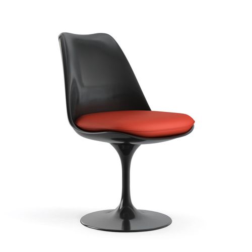 Cadeira Saarinen Tulip Preta - Assento Vermelho Vermelho