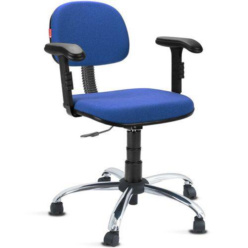 Cadeira Secretária Giratória com Braços Tecido Azul Royal Cb11