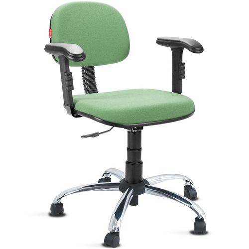 Cadeira Secretária Giratória com Braços Tecido Verde Claro Cb11