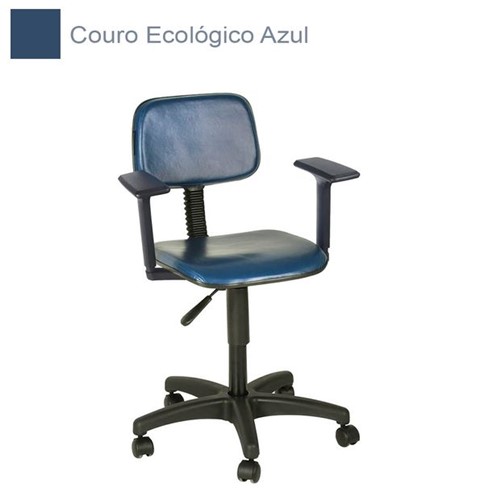 Cadeira Secretária Giratória Couro Ecológico com Braço - Toscana 190204