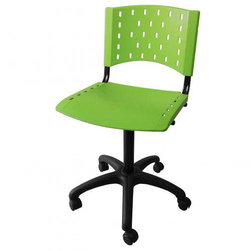 Cadeira Secretária Giratória Fixa Plástica Verde