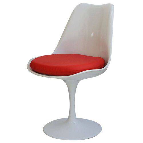 Cadeira Sem Braço Or Design Saarinen com Almofada Preta