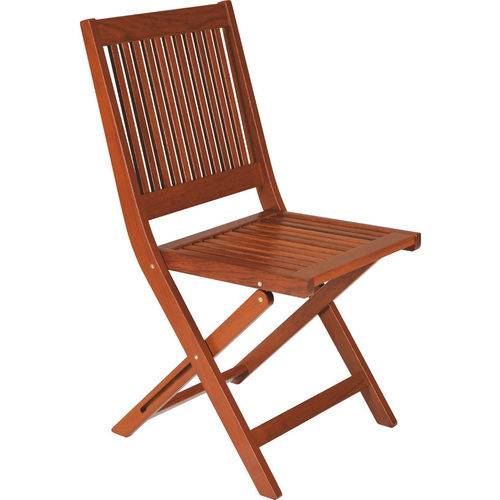 Cadeira Sem Braços Fitt Dobrável de Madeira - Terrazzo Fitt - Cor Marrom - Tramontina