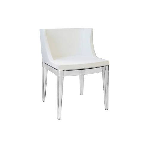 Cadeira Senhorita Couro Ecológico - Branca-base-transparente