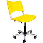 Cadeira Sigma Plástica com Rodízio - Amarela - Multivisão