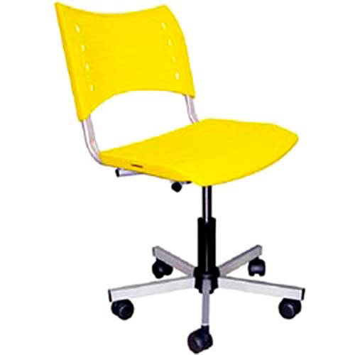 Cadeira Sigma Plástica com Rodízio - Amarela - Multivisão