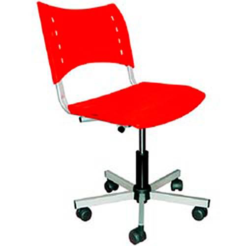 Cadeira Sigma Plástica com Rodízio - Vermelha - Multivisão