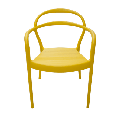 Cadeira Sissi com Braços Amarela Tramontina